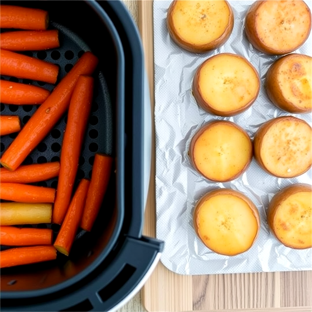 air fryer carrots and potatoes