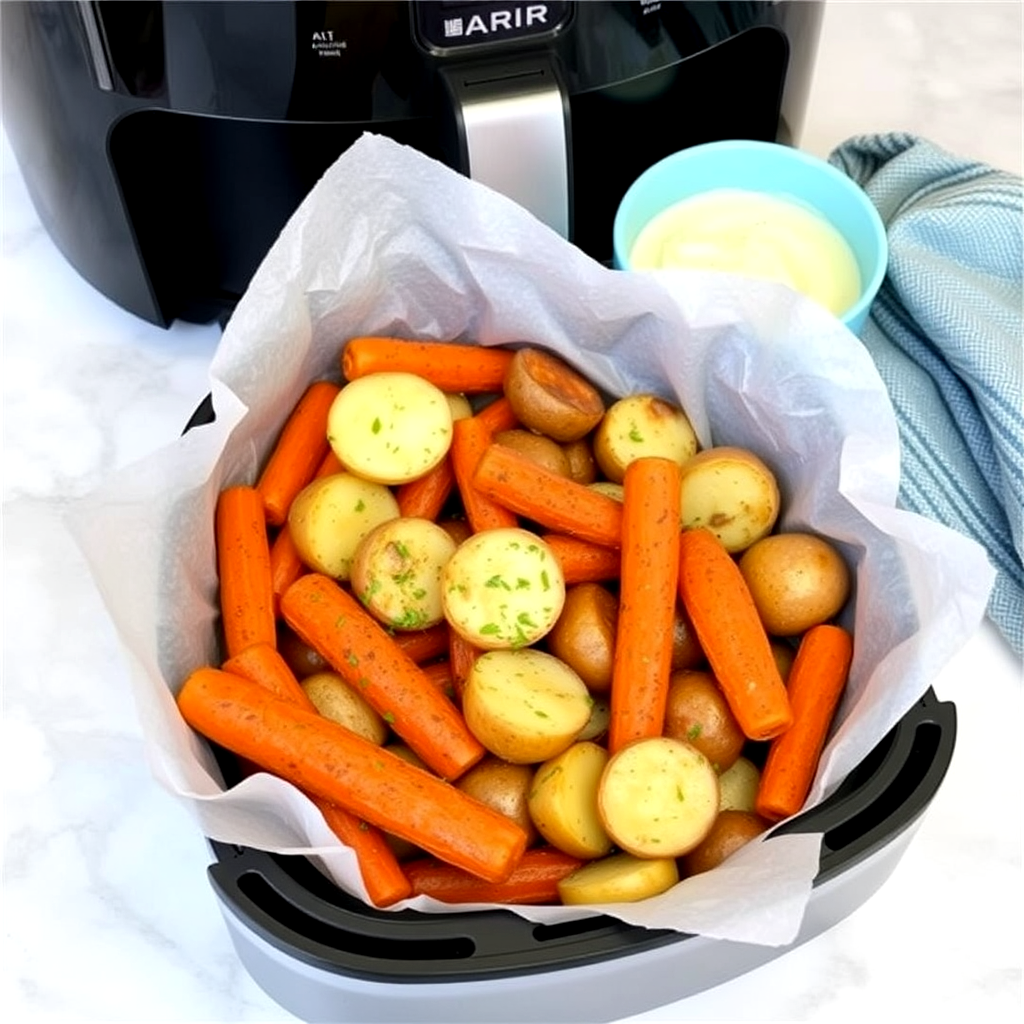 air fryer carrots and potatoes